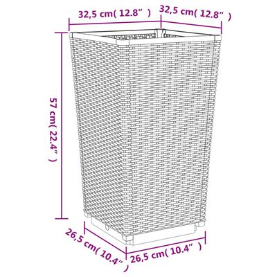 vidaXL Plantekasser 2 stk hvit 32,5x32,5x57 cm PP