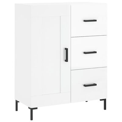 vidaXL Highboard høyglans hvit 69,5x34x180 cm konstruert tre