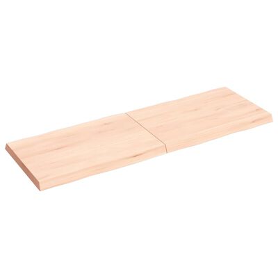 vidaXL Bordplate 120x40x(2-4) cm ubehandlet heltre eik naturlig kant