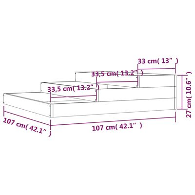 vidaXL Plantekasse 107x107x27 cm heltre furu