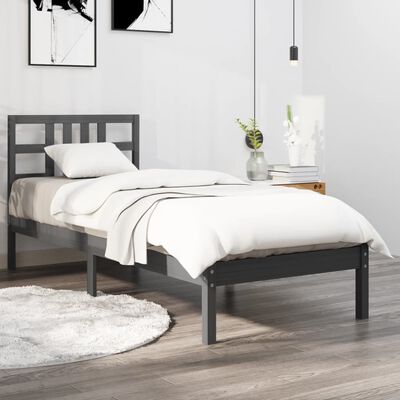 vidaXL Sengeramme svart heltre 90x190 cm Single