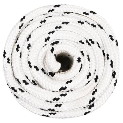 vidaXL Arbeidstau hvit 18 mm 50 m polyester