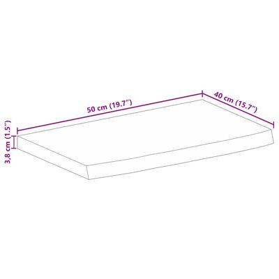 vidaXL Bordplate naturlig kant 50x40x3,8 cm heltre mango