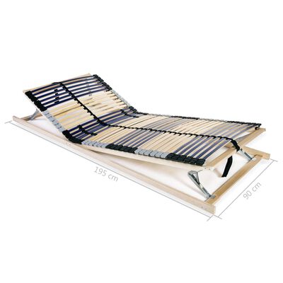 vidaXL Spilebase med 42 lameller 7 soner 90x200 cm