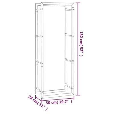 vidaXL Vedstativ matt svart 50x28x132 cm stål