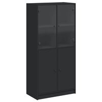 vidaXL Highboard med dører svart 68x37x142 cm konstruert tre