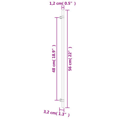 vidaXL Skaphåndtak 5 stk sølv 480 mm rustfritt stål