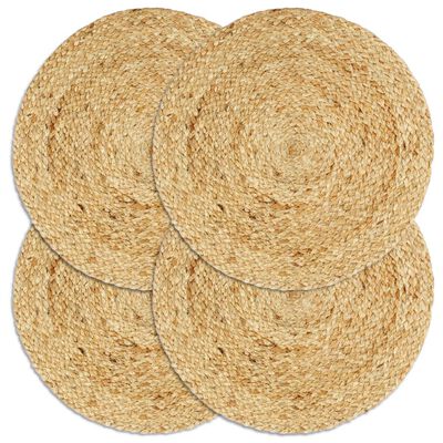 vidaXL Bordmatter 4 stk vanlig naturell 38 cm rund jute