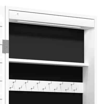vidaXL Speilskap med LED-lys veggmontert hvit