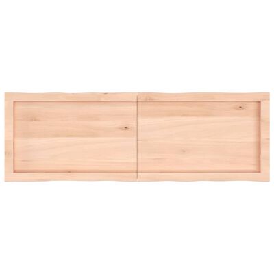 vidaXL Bordplate 120x40x(2-4) cm ubehandlet heltre eik naturlig kant