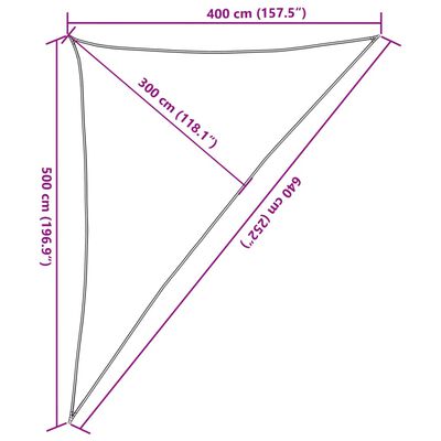 vidaXL Solseil lysegrå 4x5x6,4 m 100% polyester oxford