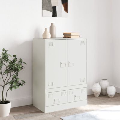 vidaXL Highboard hvit 67x39x95 cm stål