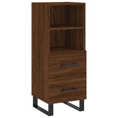 vidaXL Highboard brun eik 34,5x34x180 cm konstruert tre