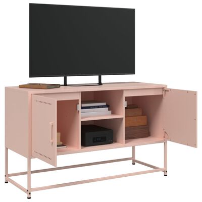 vidaXL TV-benk rosa 100,5x39x60,5 cm stål