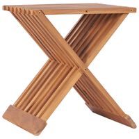 vidaXL Sammenleggbar krakk 40x32x45 cm heltre teak