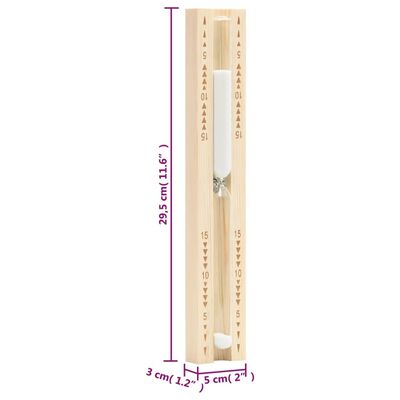 vidaXL 2-i-1 Hygrometer og timeglass til badstue heltre furu