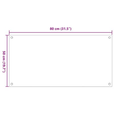 vidaXL Kjøkkenplater 2 stk gjennomsiktig 80x50 cm herdet glass