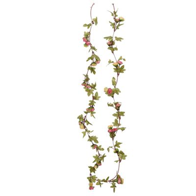 vidaXL Blomsterkranser for jul 6 stk rosa 215 cm