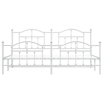 vidaXL Sengeramme i metall med hode- og fotgavl hvit 200x200 cm