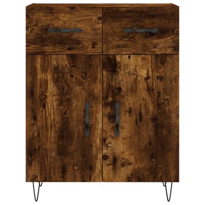 vidaXL Highboard røkt eik 69,5x34x180 cm konstruert tre