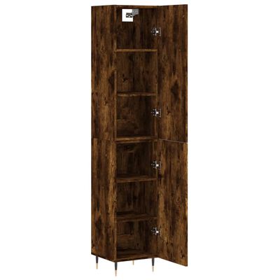 vidaXL Highboard røkt eik 34,5x34x180 cm konstruert tre