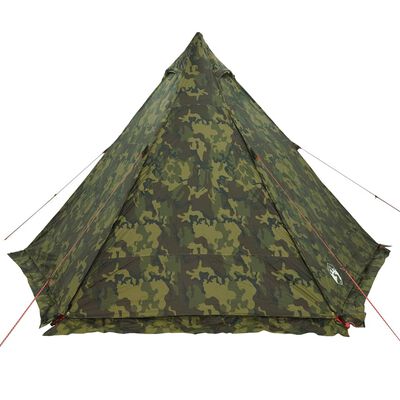 vidaXL Familietelt tipi for 6 personer kamuflasje vanntett