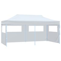 vidaXL Foldbart popup festtelt med sidevegger 3x6 m stål hvit