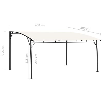 vidaXL Hagemarkise 4x3x2,55 m kremhvit