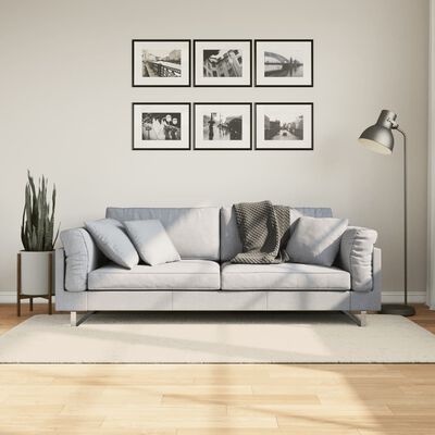 vidaXL Teppe ISTAN med lang luv skinnende utseende kremhvit 100x200 cm