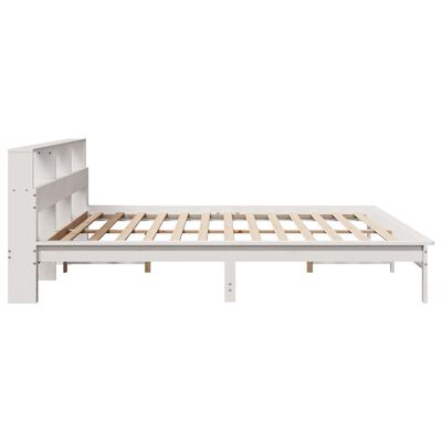 vidaXL Sengeramme med madrass hvit 200x200 cm heltre furu