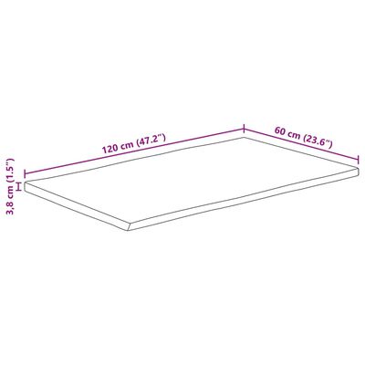 vidaXL Bordplate 120x60x3,8 cm naturlig kant heltre mango