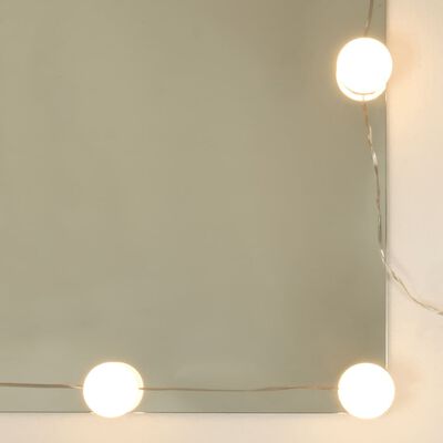 vidaXL Sminkebord med LED høyglans hvit 86,5x35x136 cm
