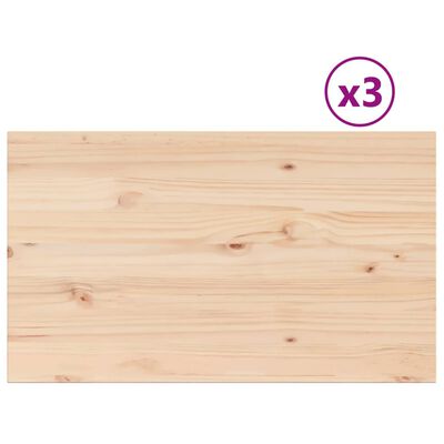 vidaXL Bordplater 3 stk 80x47x2,5 cm rektangulær heltre furu