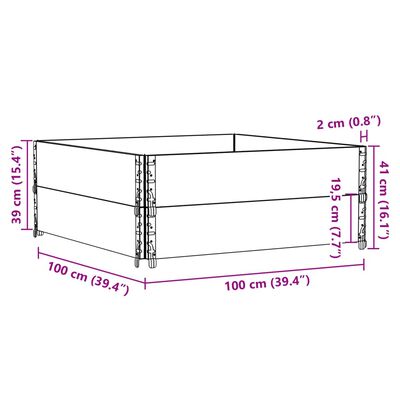 vidaXL Pallekarmer 2 stk svart 100x100 cm heltre furu