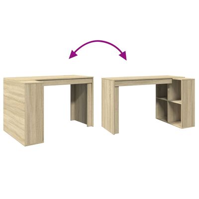 vidaXL Skrivebord sonoma eik 123,5x73,5x75 cm konstruert tre