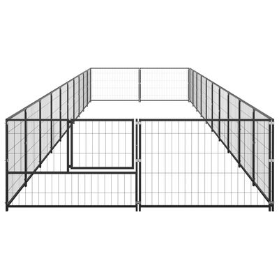 vidaXL Hundegård svart 20 m² stål