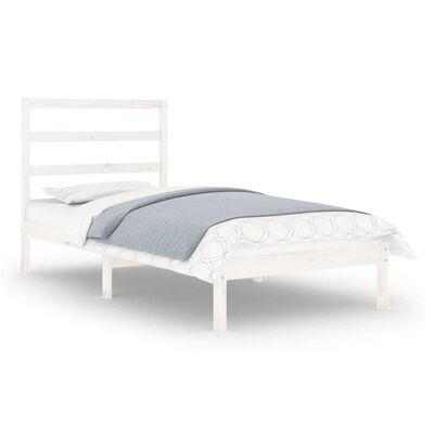 vidaXL Sengeramme hvit heltre 90x190 cm Single