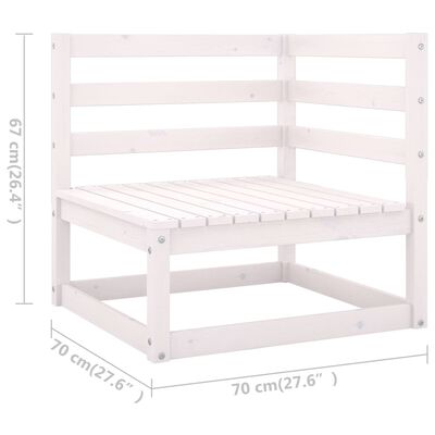 vidaXL 3-seters hagesofa hvit heltre furu