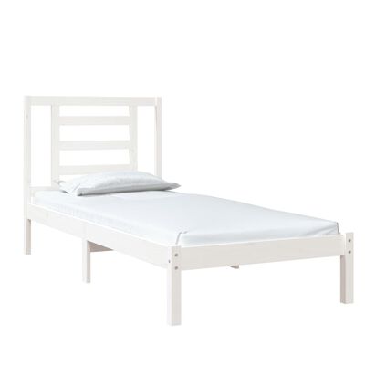 vidaXL Sengeramme hvit heltre 75x190 cm Small Single