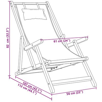 vidaXL Sammenleggbare strandstoler 2 stk beige stoff og heltre