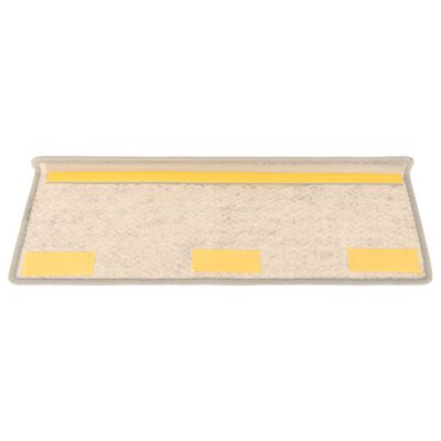 vidaXL Selvklebende trappematter sisal-utseende 15 stk 65x21x4 cm sølv