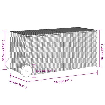 vidaXL Putekasse med hjul blandet beige 283L cm polyrotting