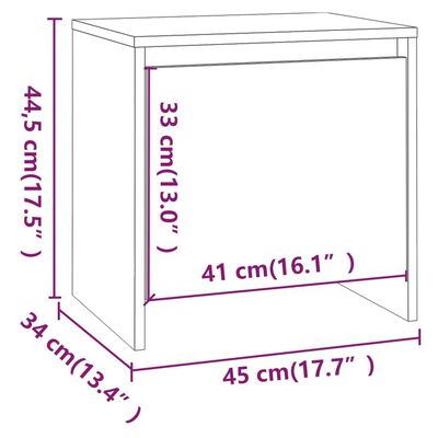 vidaXL Nattbord høyglans hvit 45x34x44,5 cm konstruert tre