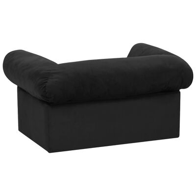 vidaXL Hundesofa med skuff svart 75x50x38 cm plysj