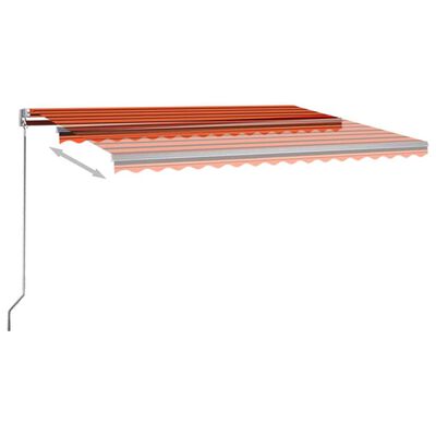 vidaXL Automatisk markise med vindsensor og LED 450x300cm oransje/brun