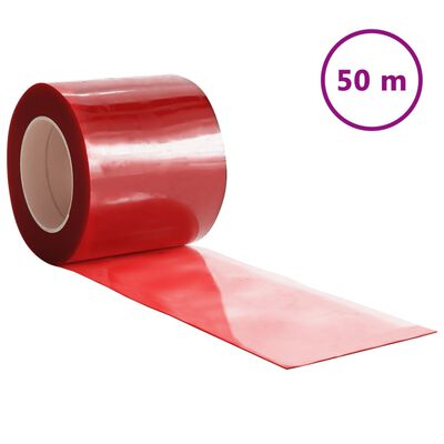 vidaXL Dørgardin rød 200 mm x 1,6 mm 50 m PVC