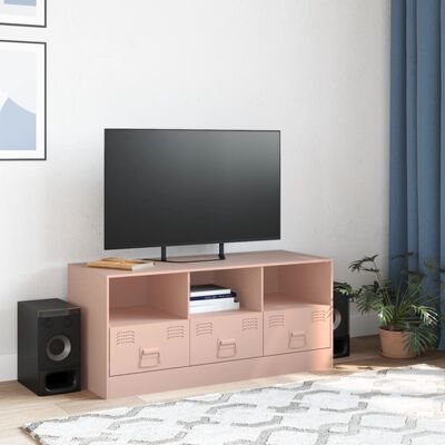 vidaXL TV-benk rosa 99x39x44 cm stål