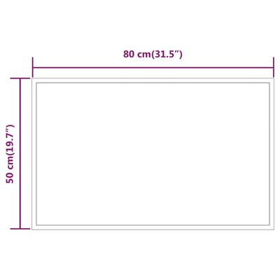 vidaXL Baderomsspeil med LED 50x80 cm