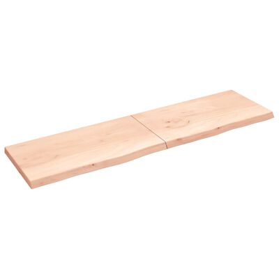 vidaXL Bordplate 220x60x(2-6) cm ubehandlet heltre eik