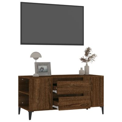 vidaXL TV-benk brun eik 102x44,5x50 cm konstruert tre